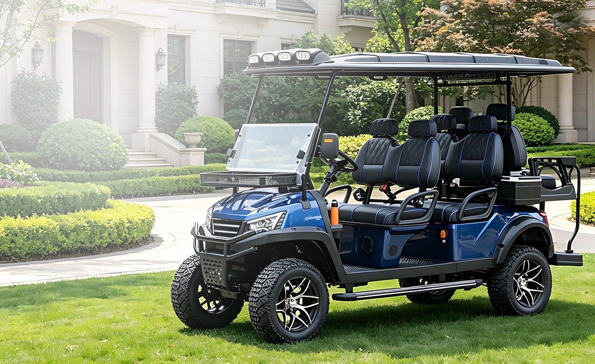 Lifted golf cart with OEM LED logo and 5KW 7.5KW AC motor