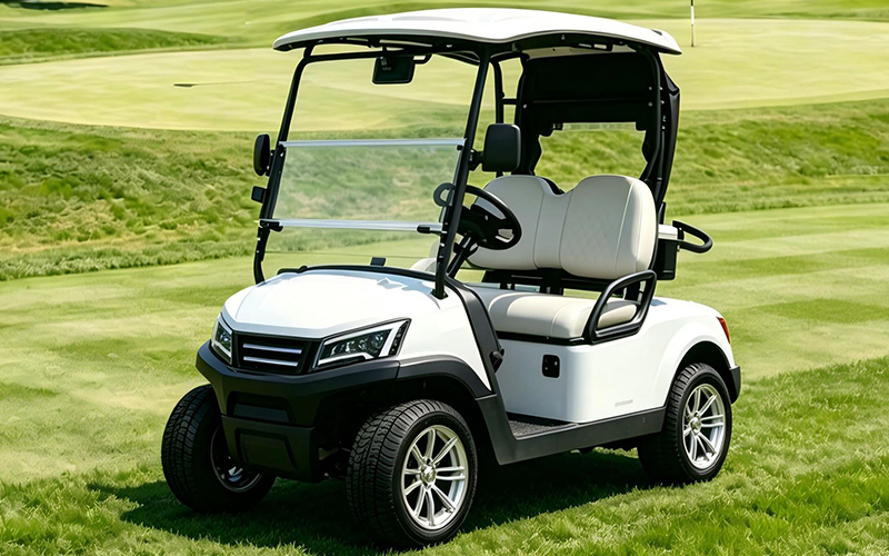 White 2-seater electric golf cart for golf and country clubs