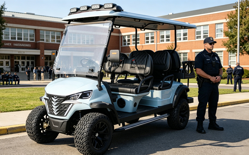 Multi-passenger LSV golf car for university campus security